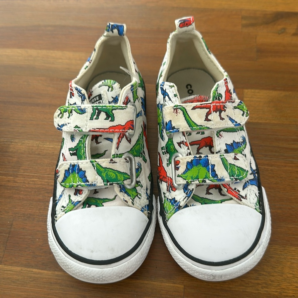 Converse Velcro dinosaur shoes toddler size 9